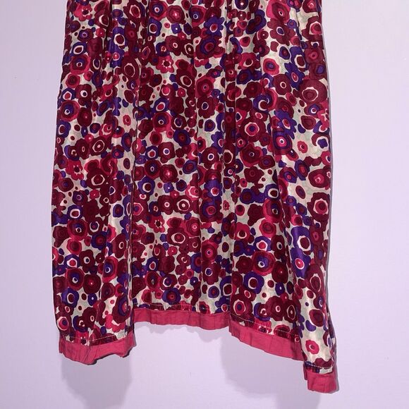 Free People Silk Babydoll Sundress Women L Pink Smocked Boho Preppy Beach Resort - Picture 6 of 8